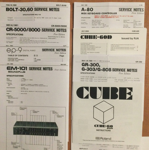 Roland service notes - service,